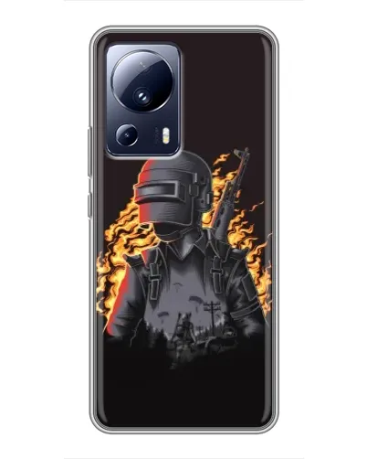 Чохол для Xiaomi 13 Lite з картинкою «PUBG — вогняний силует» Чохол для Xiaomi 13 Lite з картинкою «PUBG — вогняний силует»