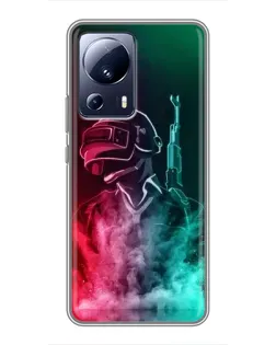 Чохол для Xiaomi 13 Lite з картинкою «PUBG — вогняний воїн»