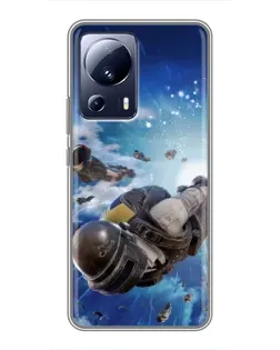 Чохол для Xiaomi 13 Lite з картинкою «Десант PUBG — стрибок»
