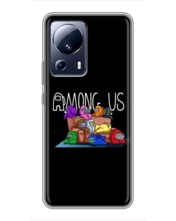 Чехол для Xiaomi 13 Lite с картинкой «Логотип Among Us» Чехол для Xiaomi 13 Lite с картинкой «Логотип Among Us»