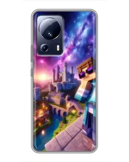 Чехол для Xiaomi 13 Lite с картинкой «Стив и космос» Чехол для Xiaomi 13 Lite с картинкой «Стив и космос»