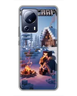 Чохол для Xiaomi 13 Lite з картинкою «Зимовий Minecraft»