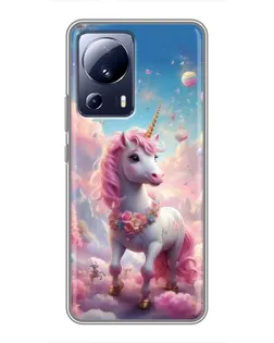 Чехол для Xiaomi 13 Lite с картинкой «Единорог среди облаков»