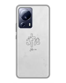 Чехол для Xiaomi 13 Lite с картинкой «Иоанна 3:16 Крест» Чехол для Xiaomi 13 Lite с картинкой «Иоанна 3:16 Крест»
