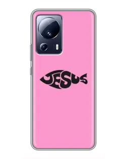 Чохол для Xiaomi 13 Lite з картинкою «Рожевий символ Jesus»