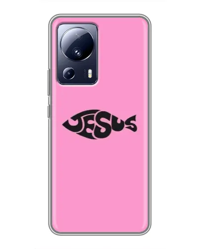 Чохол для Xiaomi 13 Lite з картинкою «Рожевий символ Jesus»
