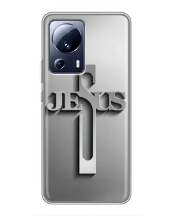 Чохол для Xiaomi 13 Lite з картинкою «Металевий хрест Jesus»