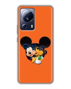 Чехол для Xiaomi 13 Lite с картинкой «Сердце Микки Минни»