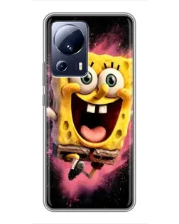 Чехол для Xiaomi 13 Lite с картинкой «Взрывной Спанч Боб»