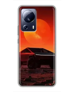 Чехол для Xiaomi 13 Lite с картинкой «Cybertruck на Марсе»