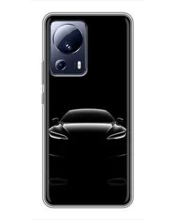 Чехол для Xiaomi 13 Lite с картинкой «Силуэт Tesla Night»