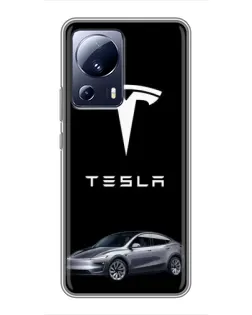 Чехол для Xiaomi 13 Lite с картинкой «Tesla Model Y»