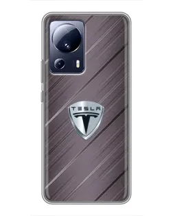 Чехол для Xiaomi 13 Lite с картинкой «Металлическая текстура Tesla»