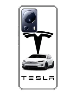 Чехол для Xiaomi 13 Lite с картинкой «Tesla White Style»