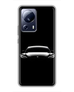 Чехол для Xiaomi 13 Lite с картинкой «Фары Tesla Night»