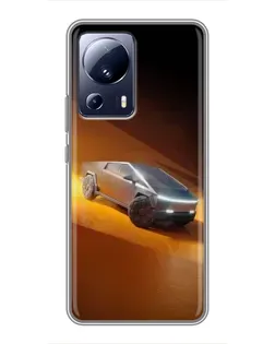 Чехол для Xiaomi 13 Lite с картинкой «Cybertruck в пустыне»