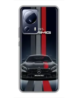 Чехол для Xiaomi 13 Lite с картинкой «Mercedes — белый карбон»