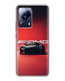 Чехол для Xiaomi 13 Lite с картинкой «Mercedes AMG — красная линия»