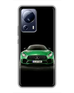 Чехол для Xiaomi 13 Lite с картинкой «Mercedes — неоновый лого»