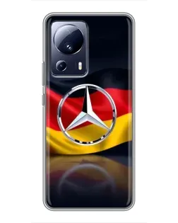 Чехол для Xiaomi 13 Lite с картинкой «Mercedes — флаг Германии»