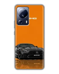 Чехол для Xiaomi 13 Lite с картинкой «Оранжевый Mercedes AMG»