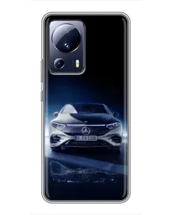 Чехол для Xiaomi 13 Lite с картинкой «Ночной Mercedes EQ»