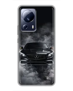 Чехол для Xiaomi 13 Lite с картинкой «Mercedes в дыму»