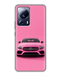 Чехол для Xiaomi 13 Lite с картинкой «Розовый Mercedes AMG»