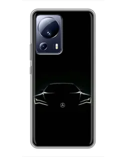 Чехол для Xiaomi 13 Lite с картинкой «Mercedes — силуэт авто» Чехол для Xiaomi 13 Lite с картинкой «Mercedes — силуэт авто»