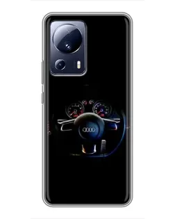 Чехол для Xiaomi 13 Lite с картинкой «Салон Audi — руль»