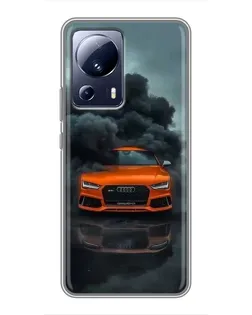 Чехол для Xiaomi 13 Lite с картинкой «Audi в облаках дыма»