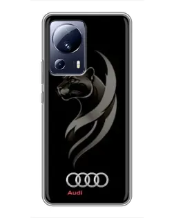 Чехол для Xiaomi 13 Lite с картинкой «Графика — пантера и Audi»