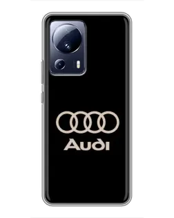 Чехол для Xiaomi 13 Lite с картинкой «Audi — золотой логотип»