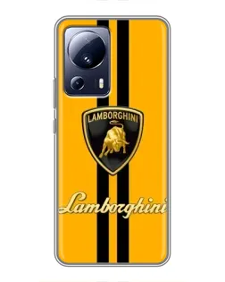 Чехол для Xiaomi 13 Lite с картинкой «Lamborghini Stripe желтый»