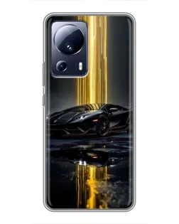 Чехол для Xiaomi 13 Lite с картинкой «Ночной Lamborghini драйв»