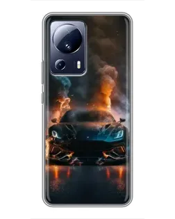Чехол для Xiaomi 13 Lite с картинкой «Lamborghini дымная эстетика»
