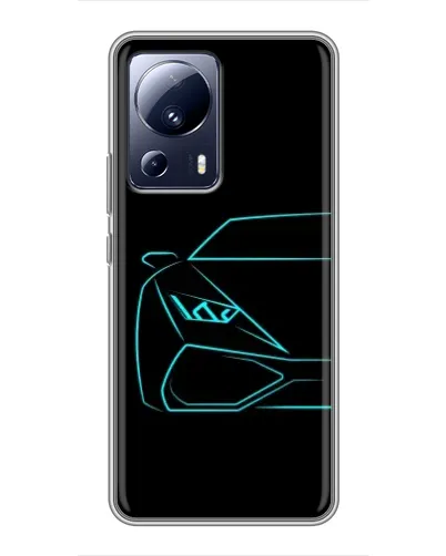 Чехол для Xiaomi 13 Lite с картинкой «Голубой силуэт Lamborghini» Чехол для Xiaomi 13 Lite с картинкой «Голубой силуэт Lamborghini»