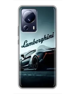 Чехол для Xiaomi 13 Lite с картинкой «Классическая надпись Lamborghini»