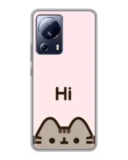 Чехол для Xiaomi 13 Lite с картинкой «Пушин говорит Hi» Чехол для Xiaomi 13 Lite с картинкой «Пушин говорит Hi»