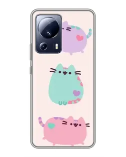 Чехол для Xiaomi 13 Lite с картинкой «Pusheen трио» Чехол для Xiaomi 13 Lite с картинкой «Pusheen трио»