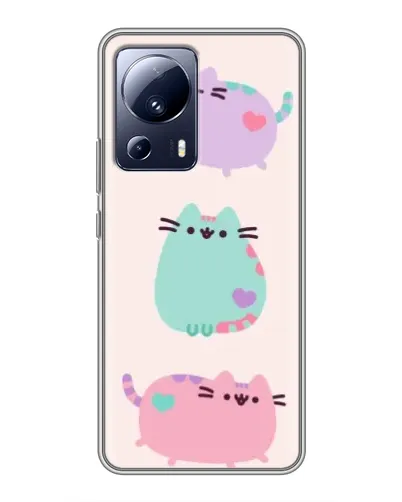 Чехол для Xiaomi 13 Lite с картинкой «Pusheen трио» Чехол для Xiaomi 13 Lite с картинкой «Pusheen трио»