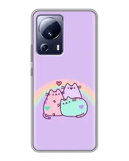 Чехол для Xiaomi 13 Lite с картинкой «Радужные Пушины»