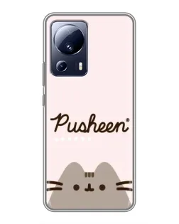 Чехол для Xiaomi 13 Lite с картинкой «Pusheen логотип»