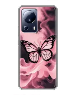 Чехол для Xiaomi 13 Lite с картинкой «Бабочка в дыму»