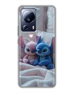 Чехол для Xiaomi 13 Lite с картинкой «Плюшевые Стич Ангел»