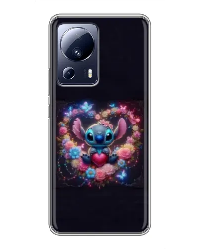 Чохол для Xiaomi 13 Lite з картинкою «Stitch у квітах»