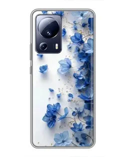 Чехол для Xiaomi 13 Lite с картинкой «Голубой цветочный каскад» Чехол для Xiaomi 13 Lite с картинкой «Голубой цветочный каскад»