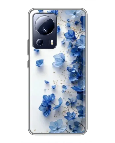 Чехол для Xiaomi 13 Lite с картинкой «Голубой цветочный каскад»