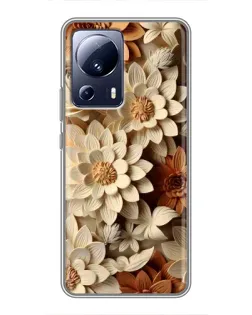 Чехол для Xiaomi 13 Lite с картинкой «Бежевый флористический декор» Чехол для Xiaomi 13 Lite с картинкой «Бежевый флористический декор»