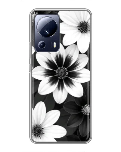 Чехол для Xiaomi 13 Lite с картинкой «Монохромные астры»
